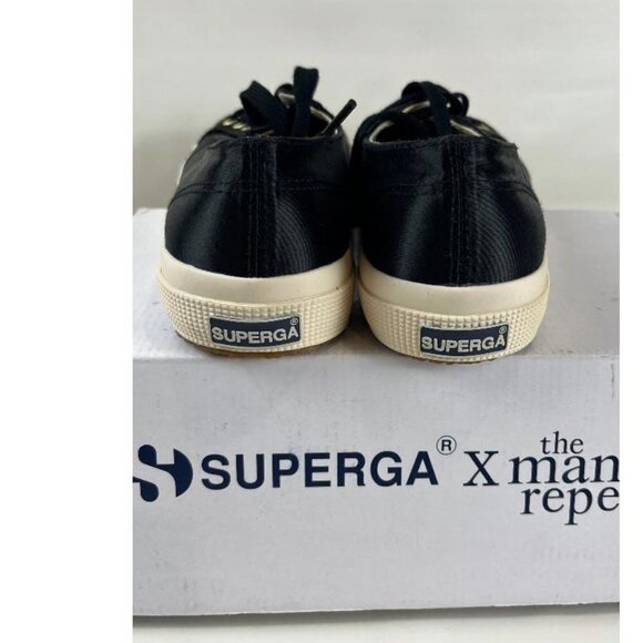 SUPERGA X THE MAN REPELLER BLACK SATIN SHOES - Picture 3 of 5